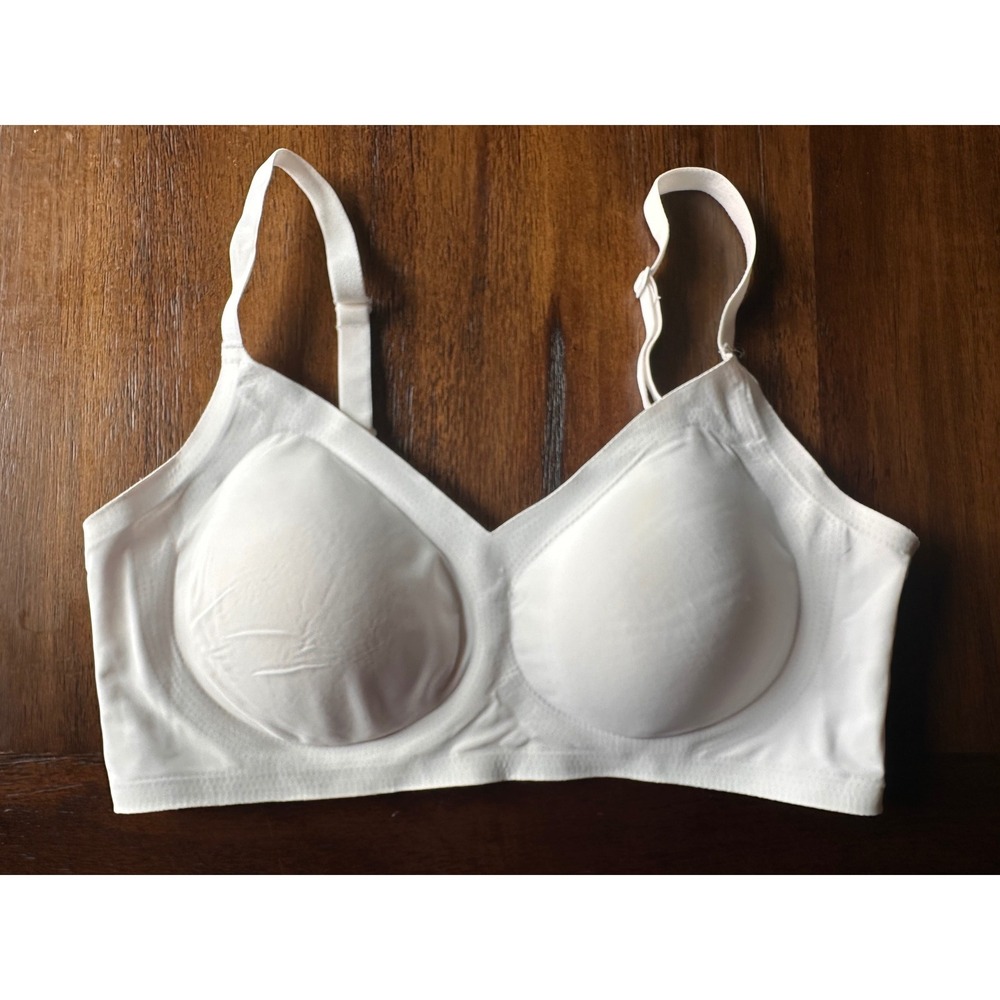 Shapermint Essentials All Day Every Day Scoop Neck Bra White Large L/G 13402